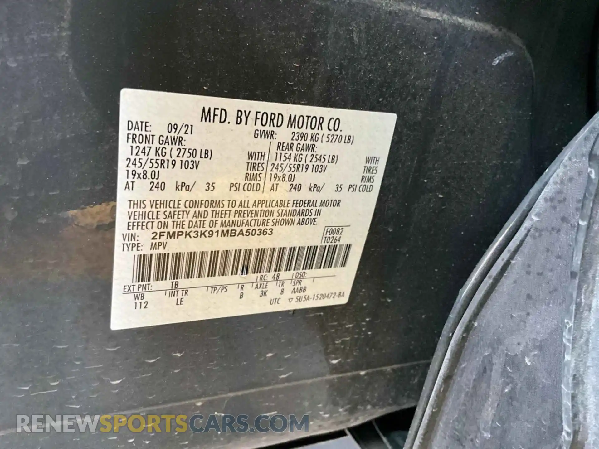 2 Photograph of a damaged car 2FMPK3K91MBA50363 FORD EDGE 2021