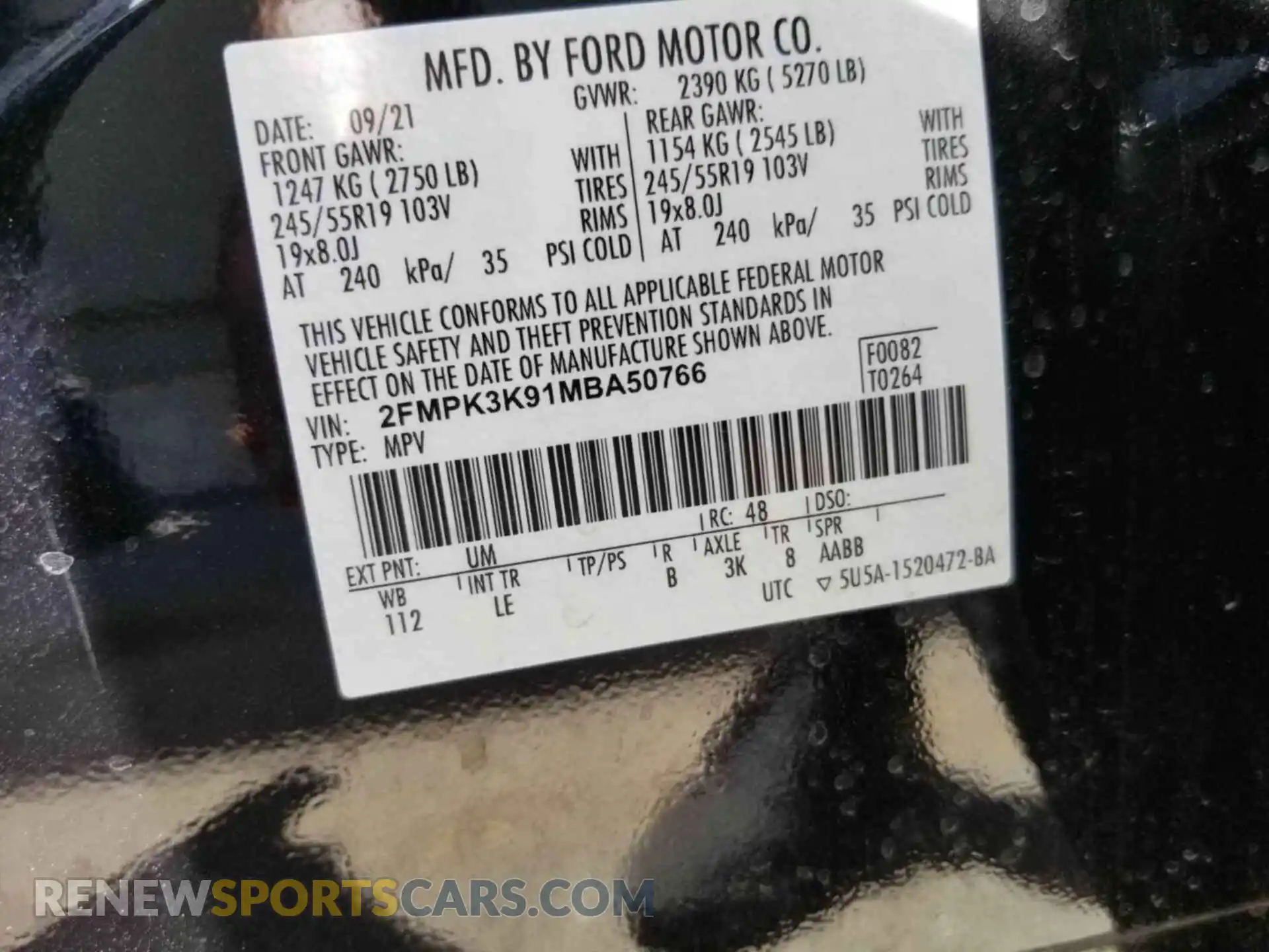 2 Photograph of a damaged car 2FMPK3K91MBA50766 FORD EDGE 2021