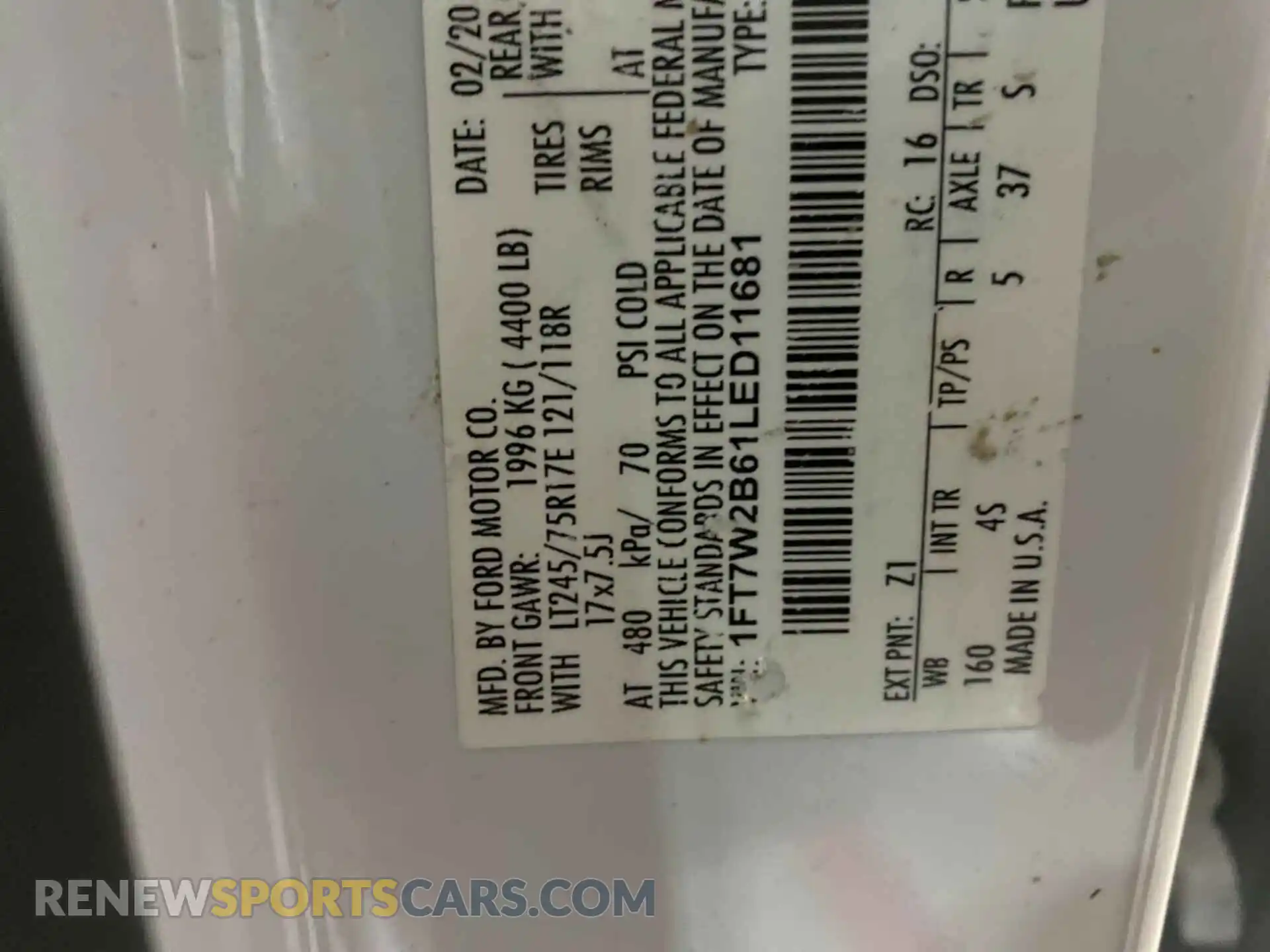 3 Photograph of a damaged car 1FT7W2B61LED11681 FORD F250 2020