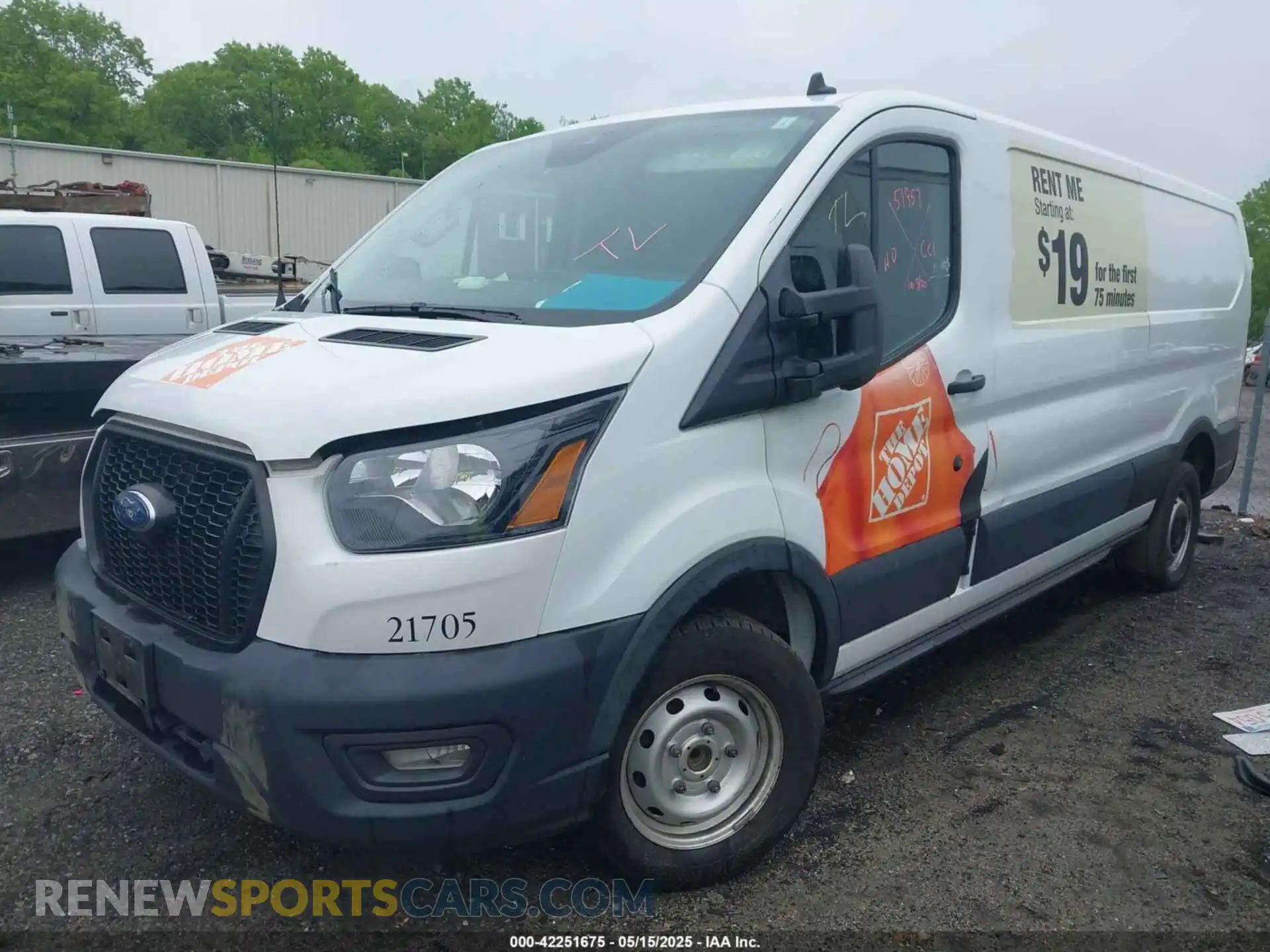 2 Photograph of a damaged car 1FTBR1Y87MKA76372 FORD TRANSIT-250 2021