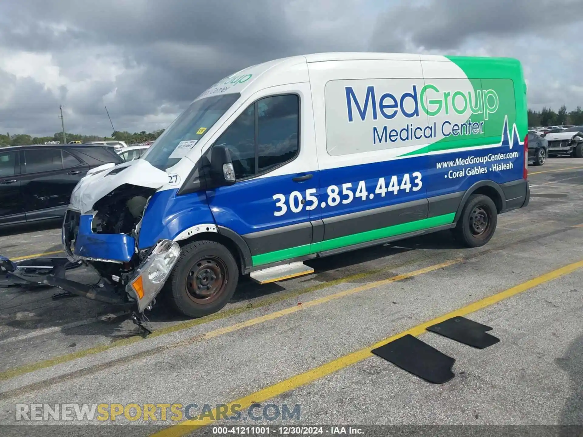 2 Photograph of a damaged car 1FBAX2C87MKA13243 FORD TRANSIT-350 PASSENGER VAN 2021