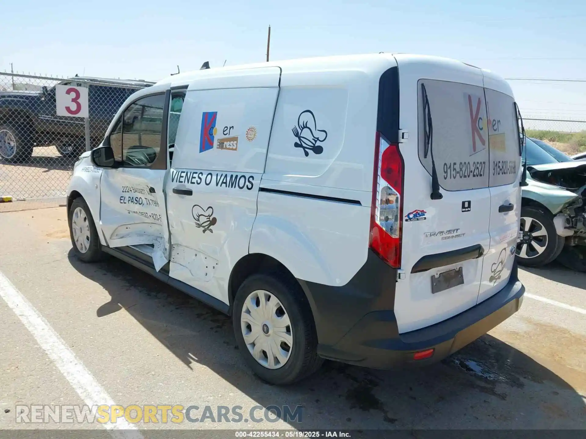 3 Фотография поврежденного автомобиля NM0LS6E25L1436875 FORD TRANSIT CONNECT 2020