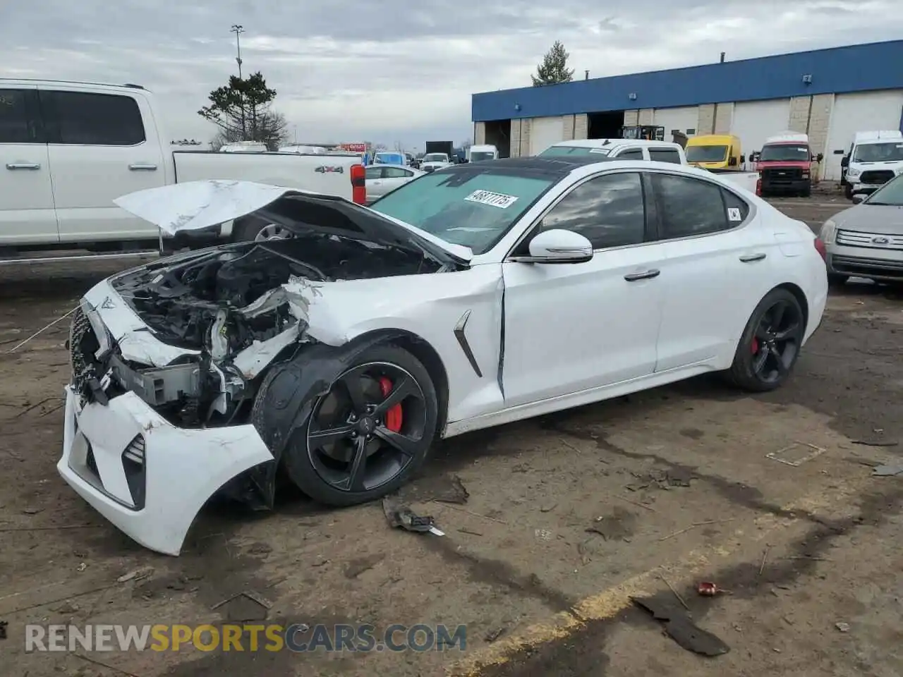 1 Photograph of a damaged car KMTG34LE7KU027441 GENESIS G70 2019