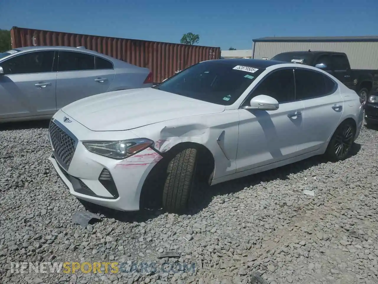 1 Photograph of a damaged car KMTG74LEXKU016731 GENESIS G70 2019