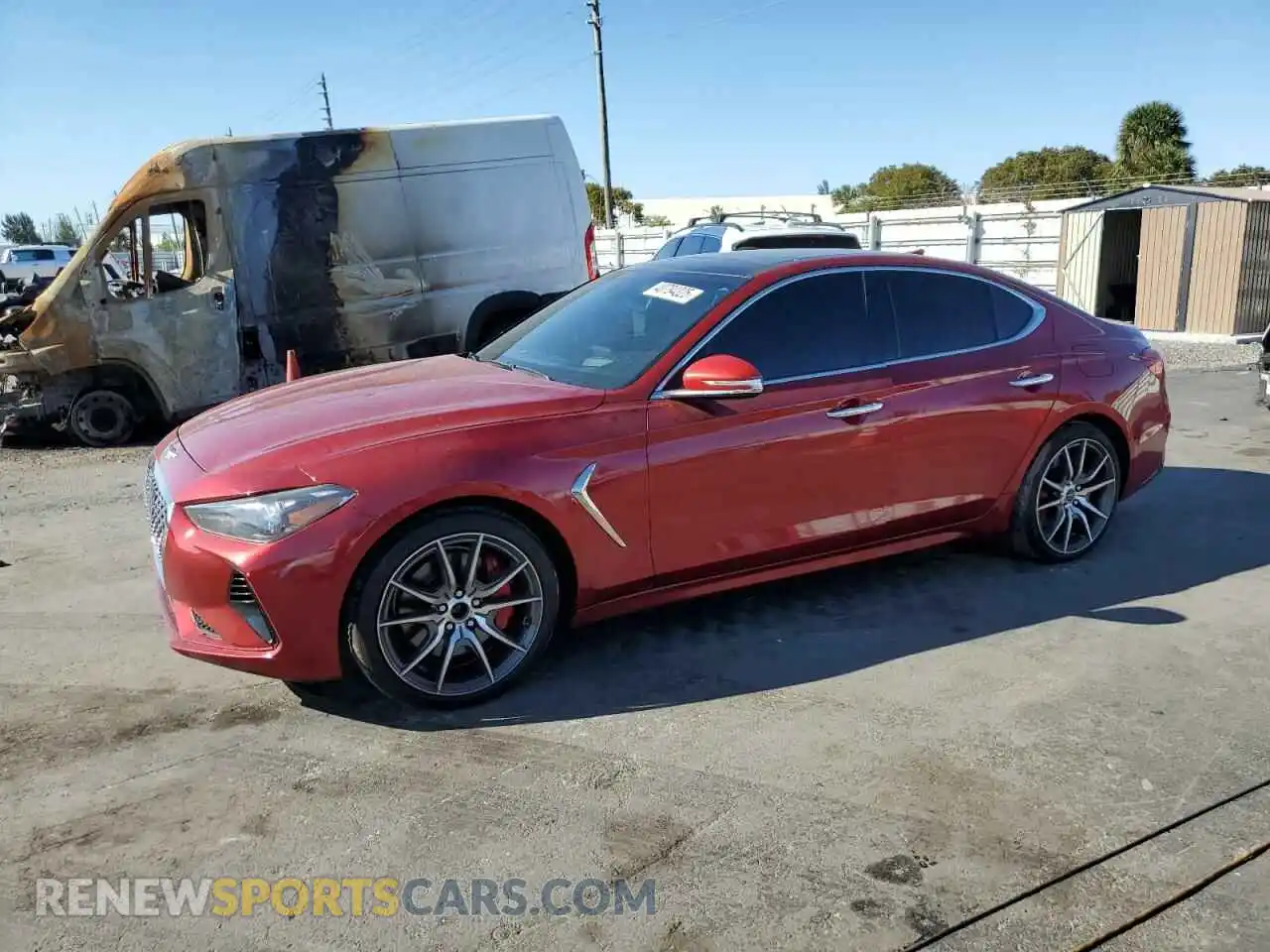 1 Photograph of a damaged car KMTG34LEXLU057731 GENESIS G70 2020