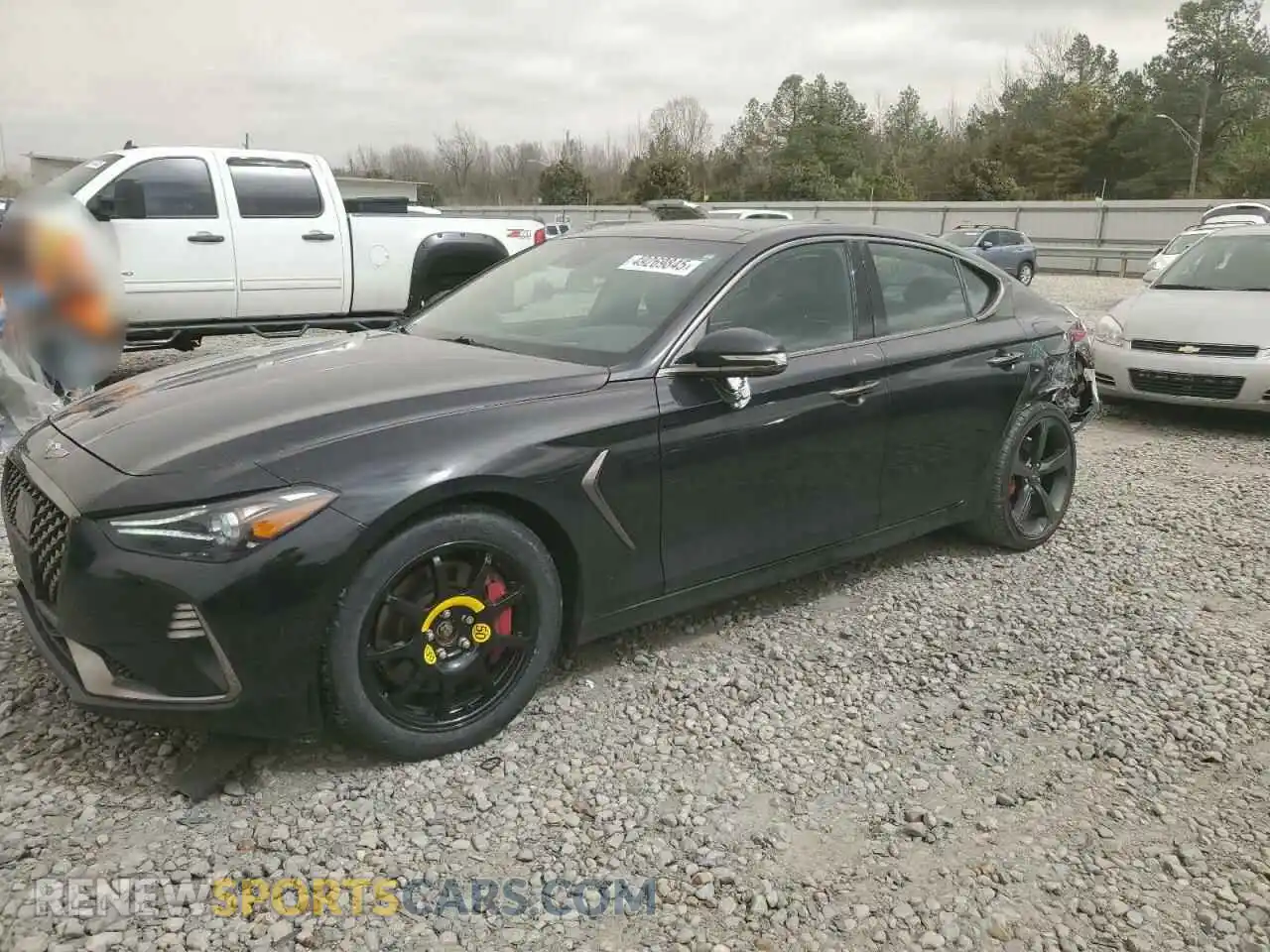 1 Photograph of a damaged car KMTG34LE0MU070859 GENESIS G70 2021