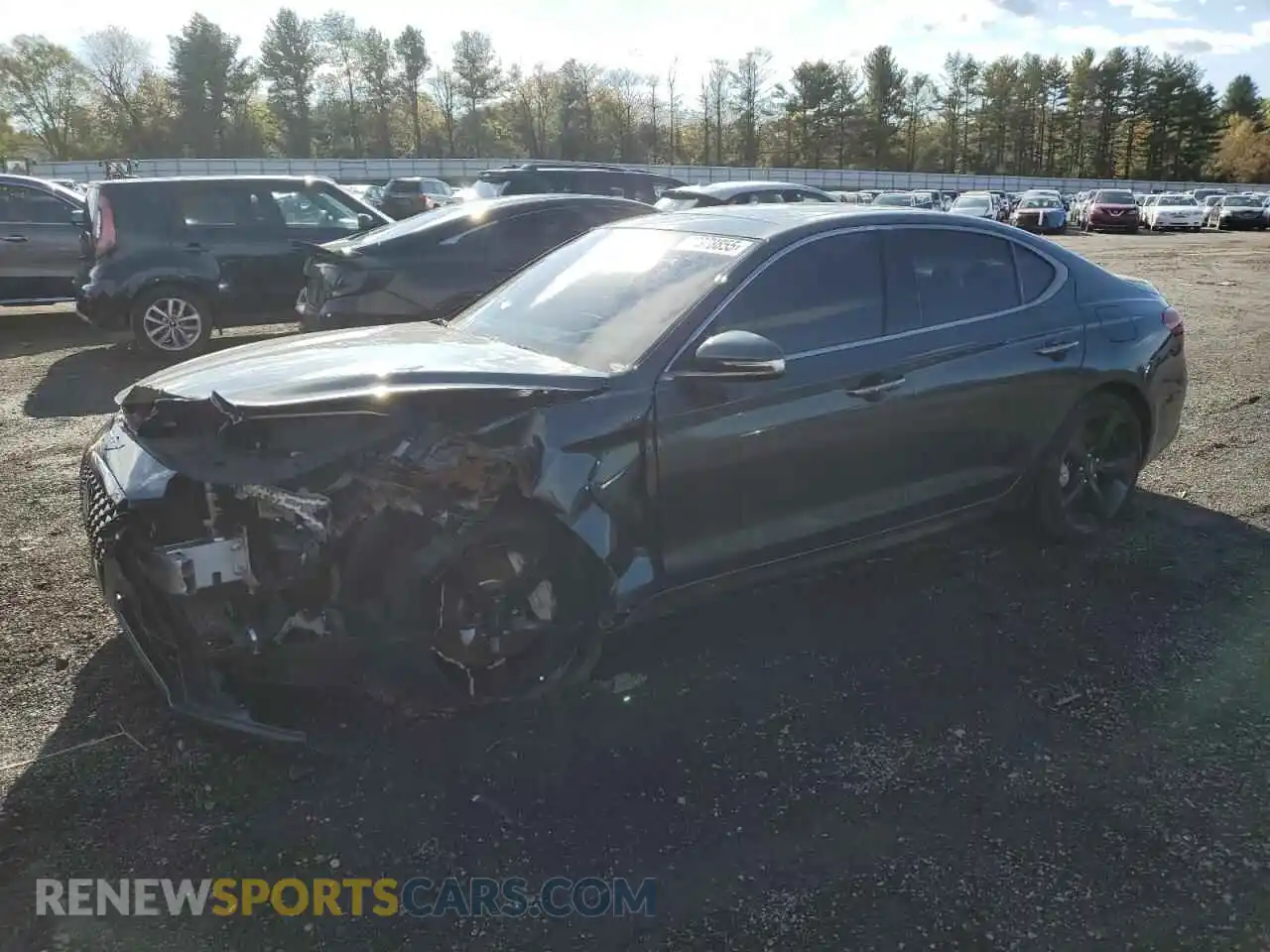 1 Photograph of a damaged car KMTG34LE8MU074545 GENESIS G70 2021
