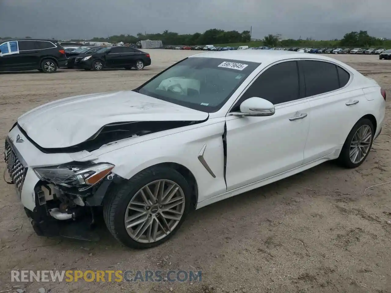 1 Photograph of a damaged car KMTG64LA1MU067182 GENESIS G70 2021