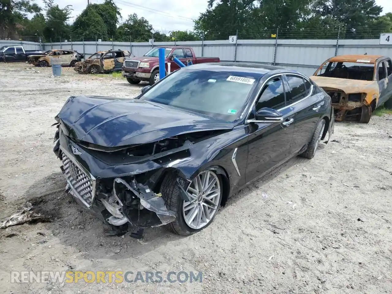 1 Photograph of a damaged car KMTG64LA5MU077245 GENESIS G70 2021