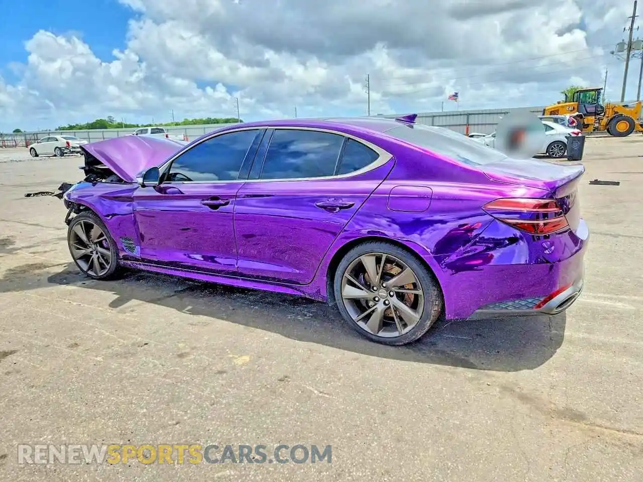 2 fotografías del automóvil dañado KMTG54TE8NU103263 GENESIS G70 2022