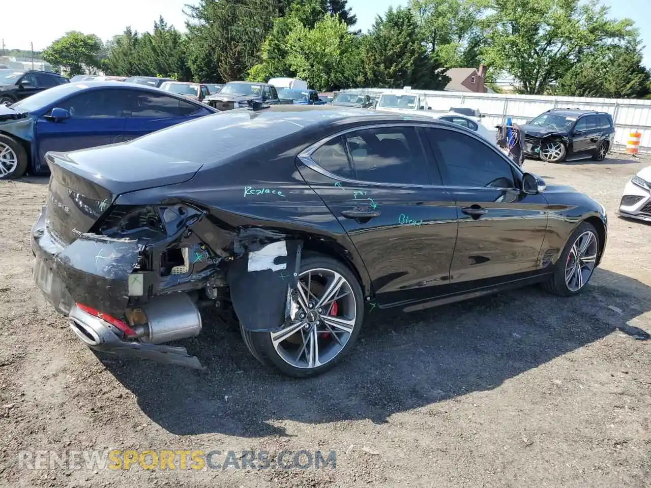 3 Photograph of a damaged car KMTG34SC8SU147328 GENESIS G70 BASE 2025