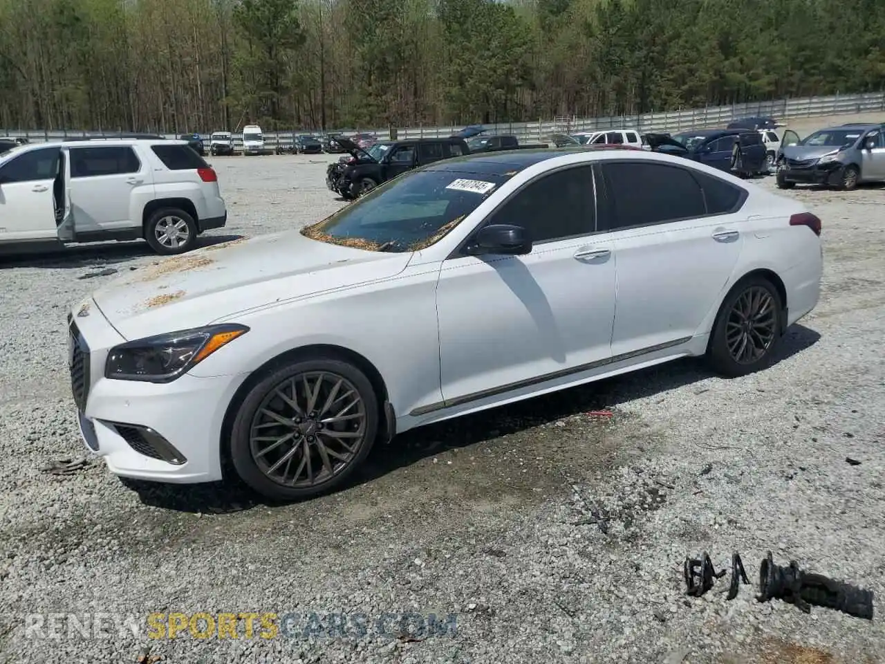 1 Photograph of a damaged car KMHGN4JBXKU301437 GENESIS G80 2019