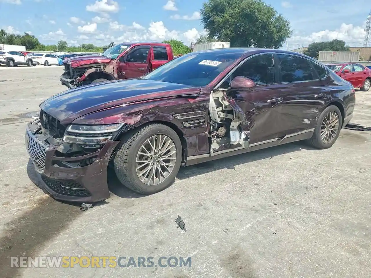 1 Photograph of a damaged car KMTGB4SC1MU046508 GENESIS G80 2021