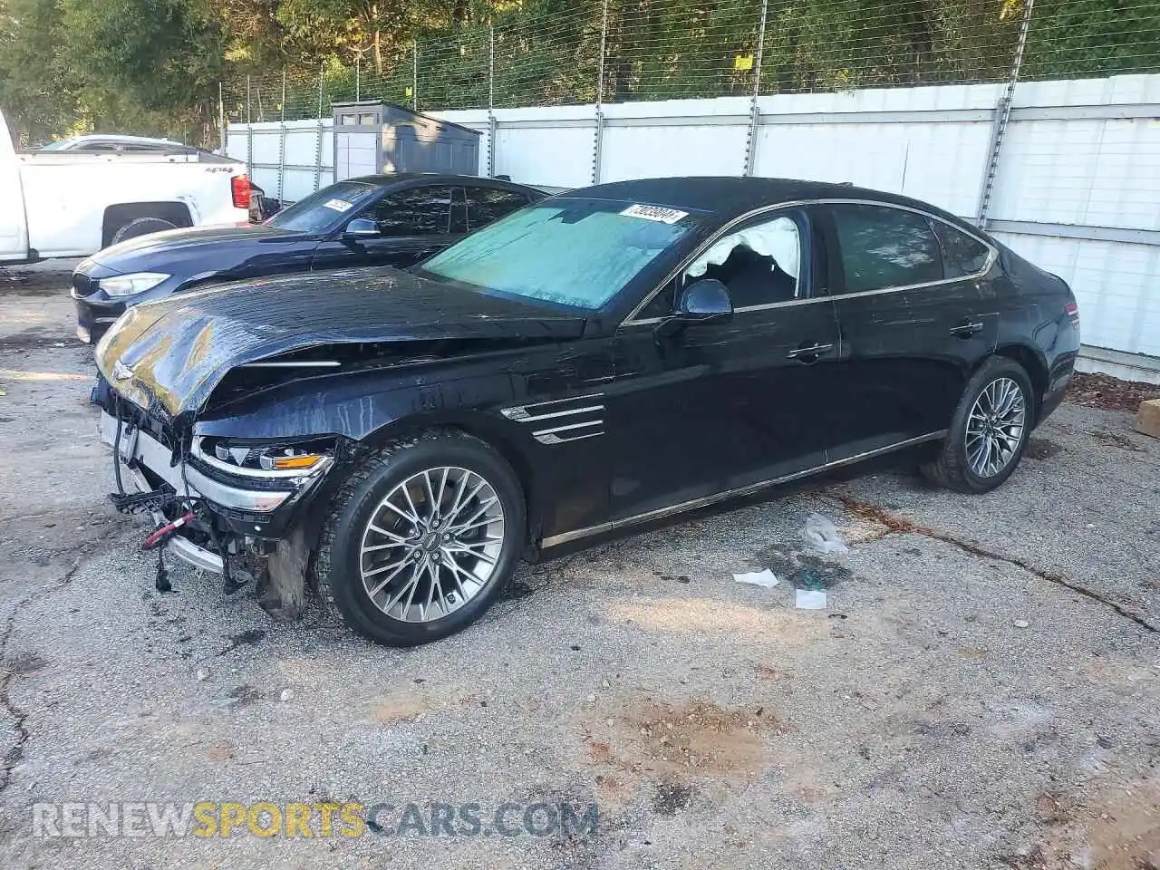 1 Photograph of a damaged car KMTGB4SCXMU046717 GENESIS G80 2021