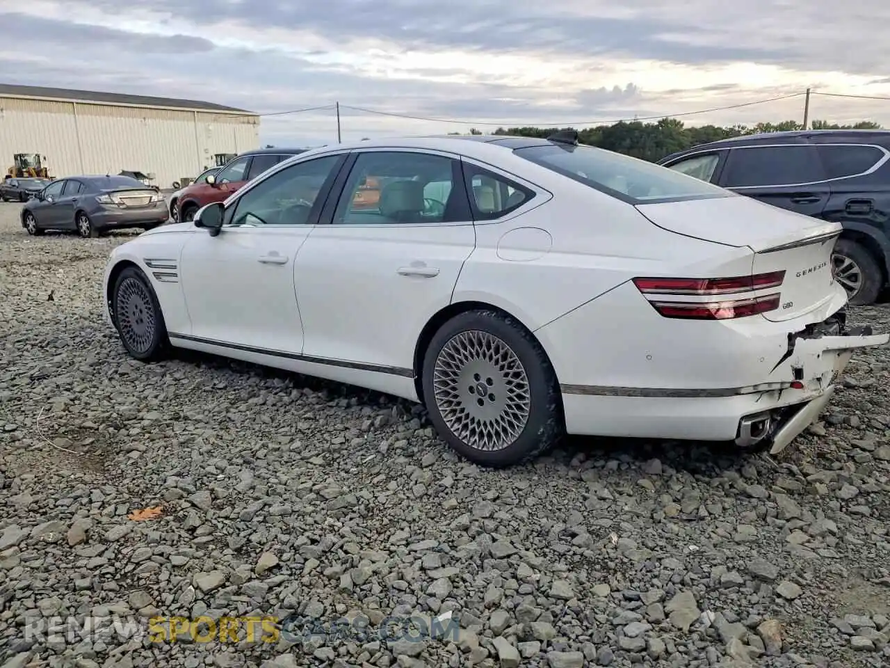 2 fotografías del automóvil dañado KMTGB4SC7NU095813 GENESIS G80 2022