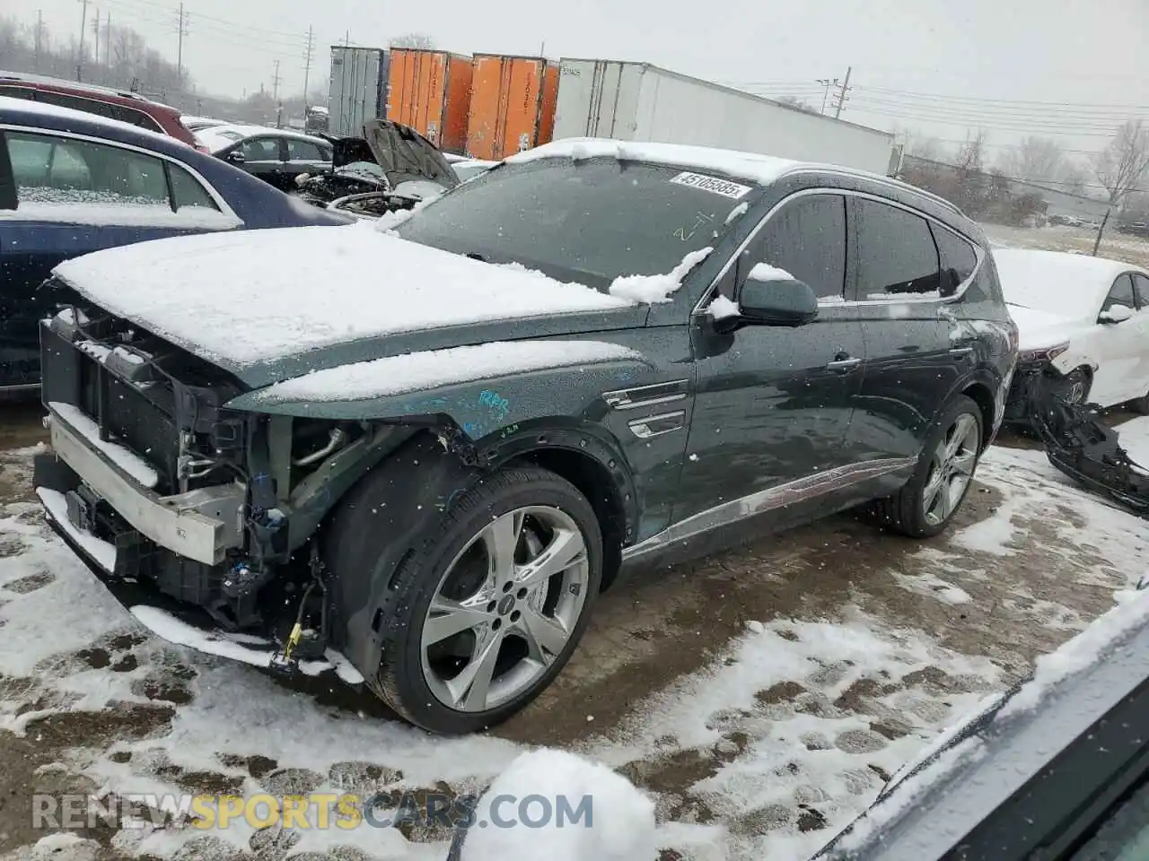 1 Photograph of a damaged car KMUHCESC9MU074852 GENESIS GV80 2021
