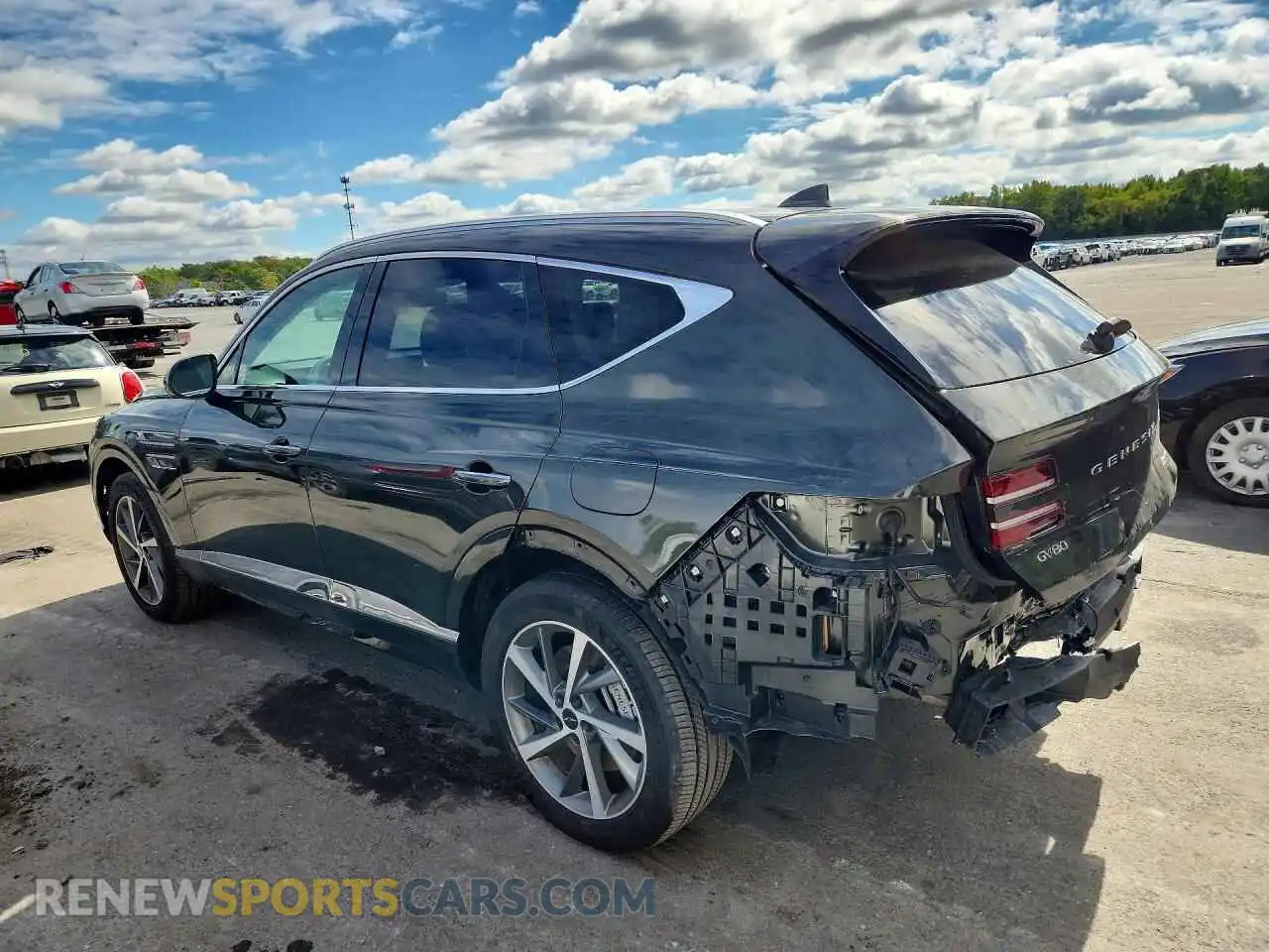 2 fotografías del automóvil dañado KMUHDESC0SU240346 GENESIS GV80 2025