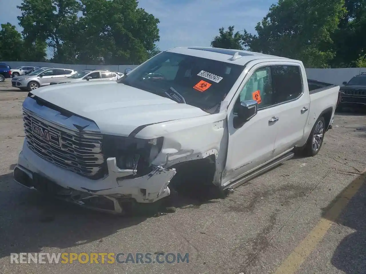 2 fotografías del automóvil dañado 1GTUUGE85PZ334088 GMC SIERRA 2023