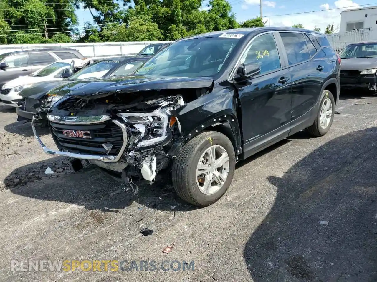 2 Photograph of a damaged car 3GKALMEV4NL143734 GMC TERRAIN 2022