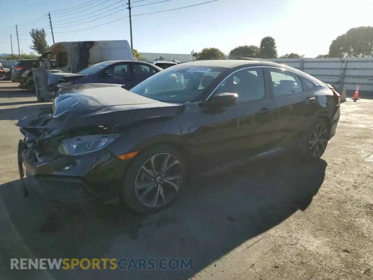 1 Photograph of a damaged car 2HGFC2F88KH600324 HONDA CIVIC 2019
