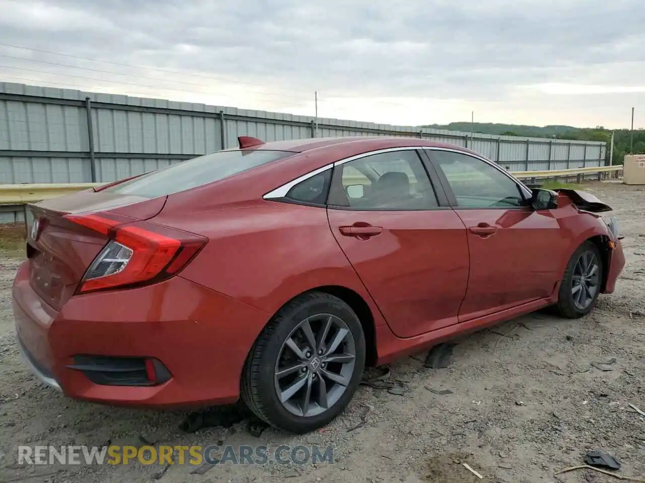 3 fotografías del automóvil dañado JHMFC1F38KX013385 HONDA CIVIC 2019