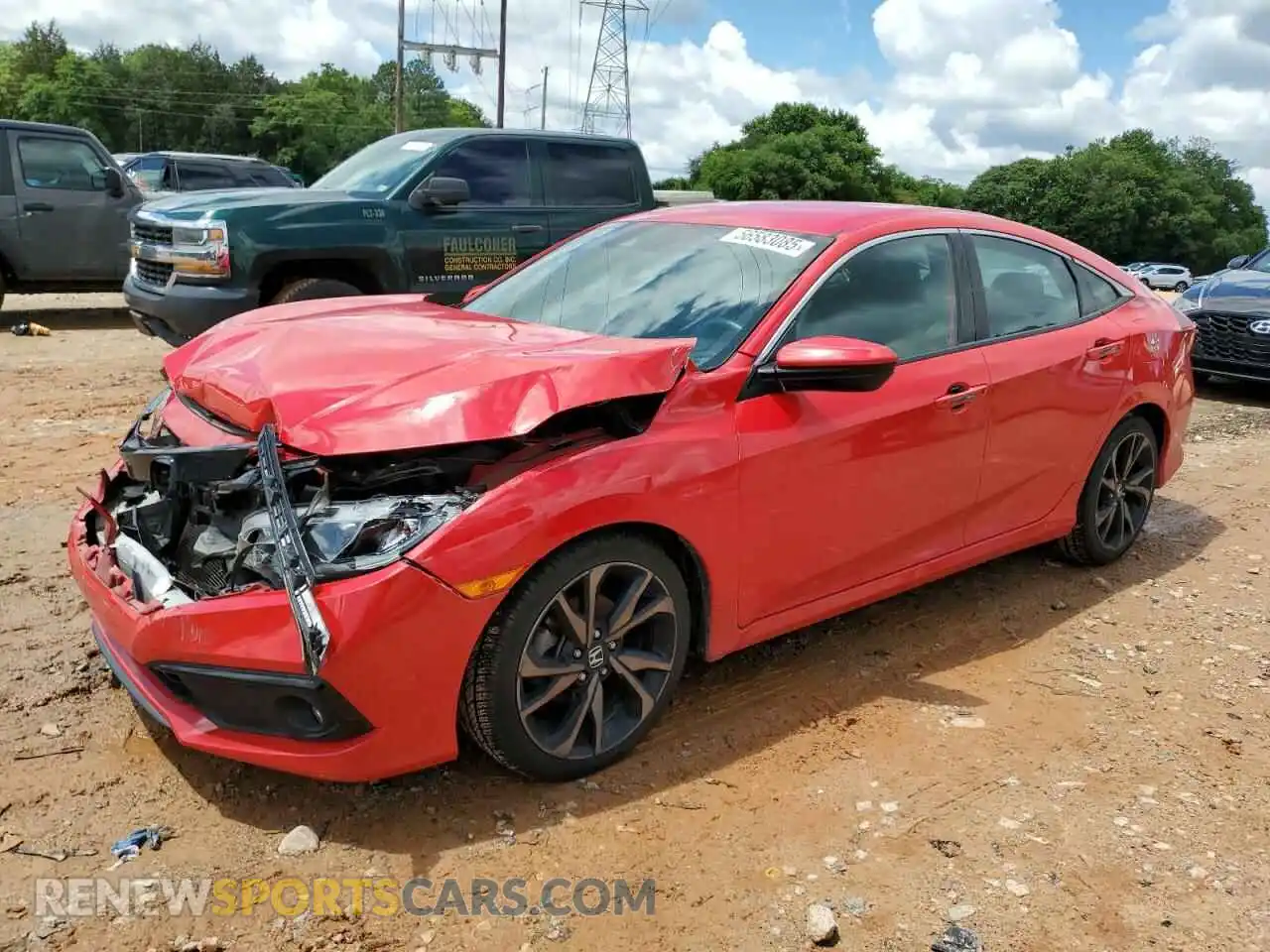 1 Photograph of a damaged car 2HGFC2F80LH550293 HONDA CIVIC 2020