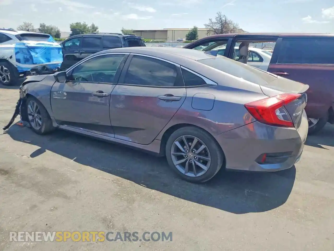 2 fotografías del automóvil dañado 19XFC1F38ME201280 HONDA CIVIC 2021