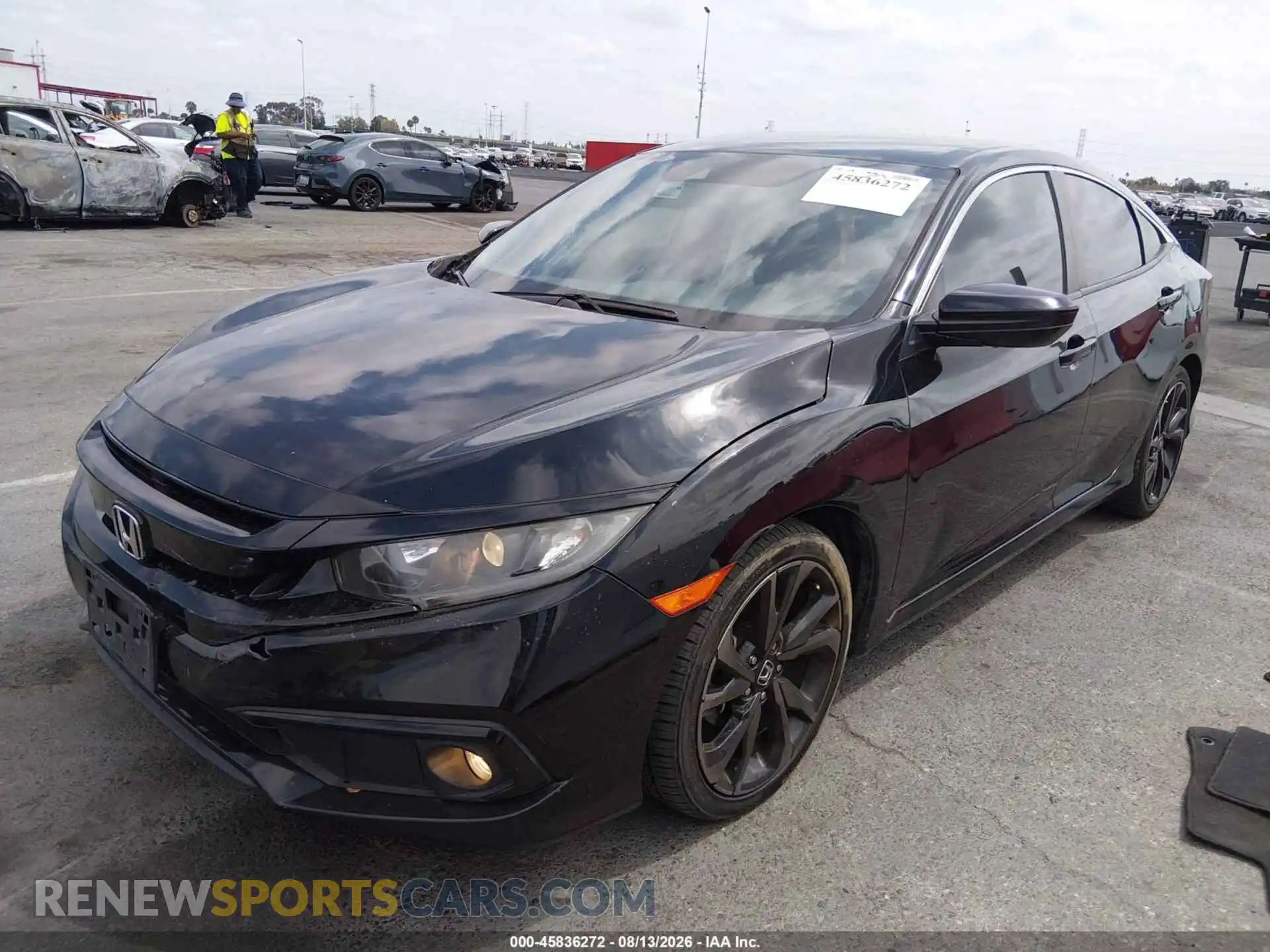 2 fotografías del automóvil dañado 19XFC2F88ME203273 HONDA CIVIC 2021