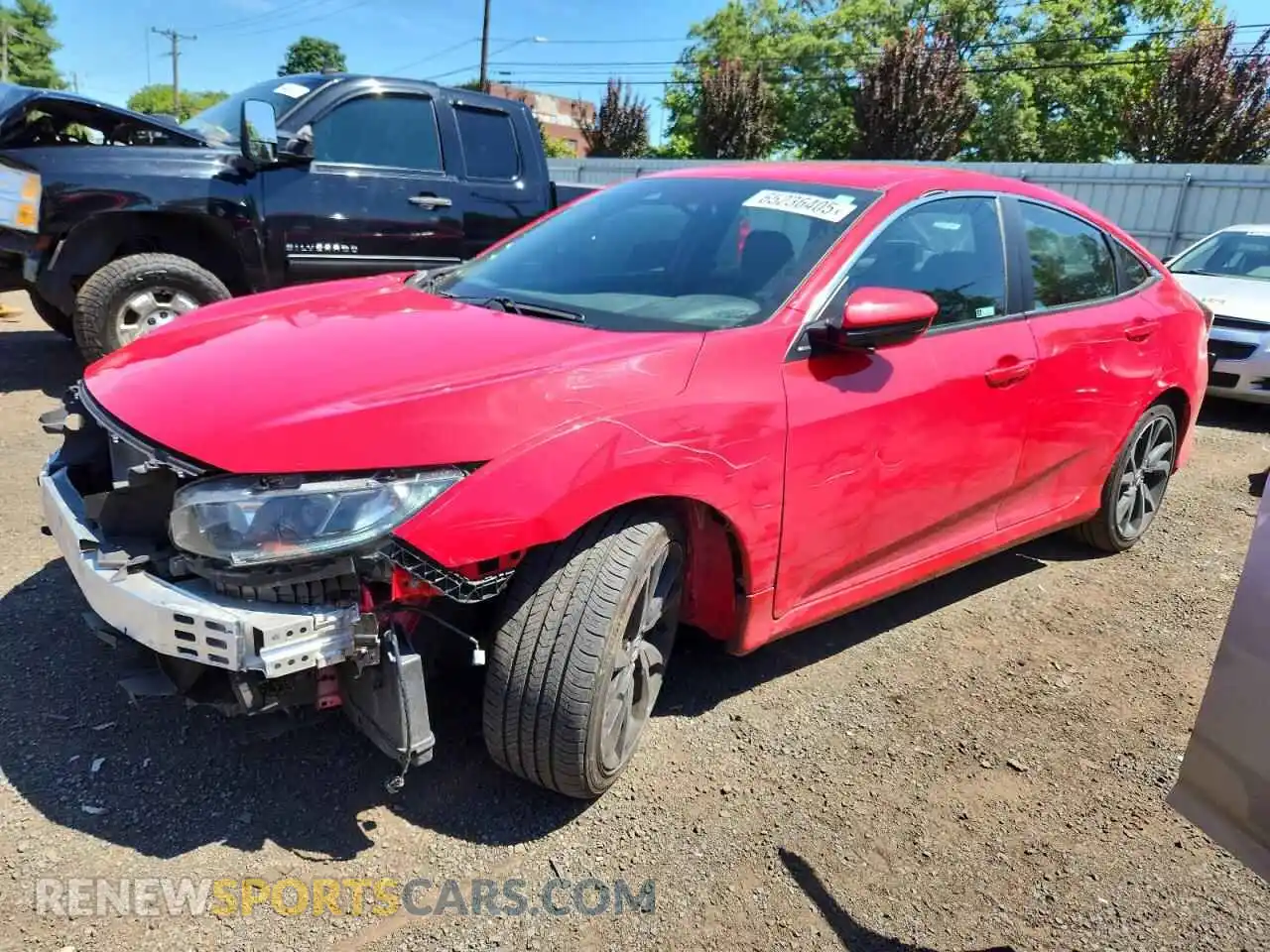 1 Photograph of a damaged car 2HGFC2F89MH553436 HONDA CIVIC 2021