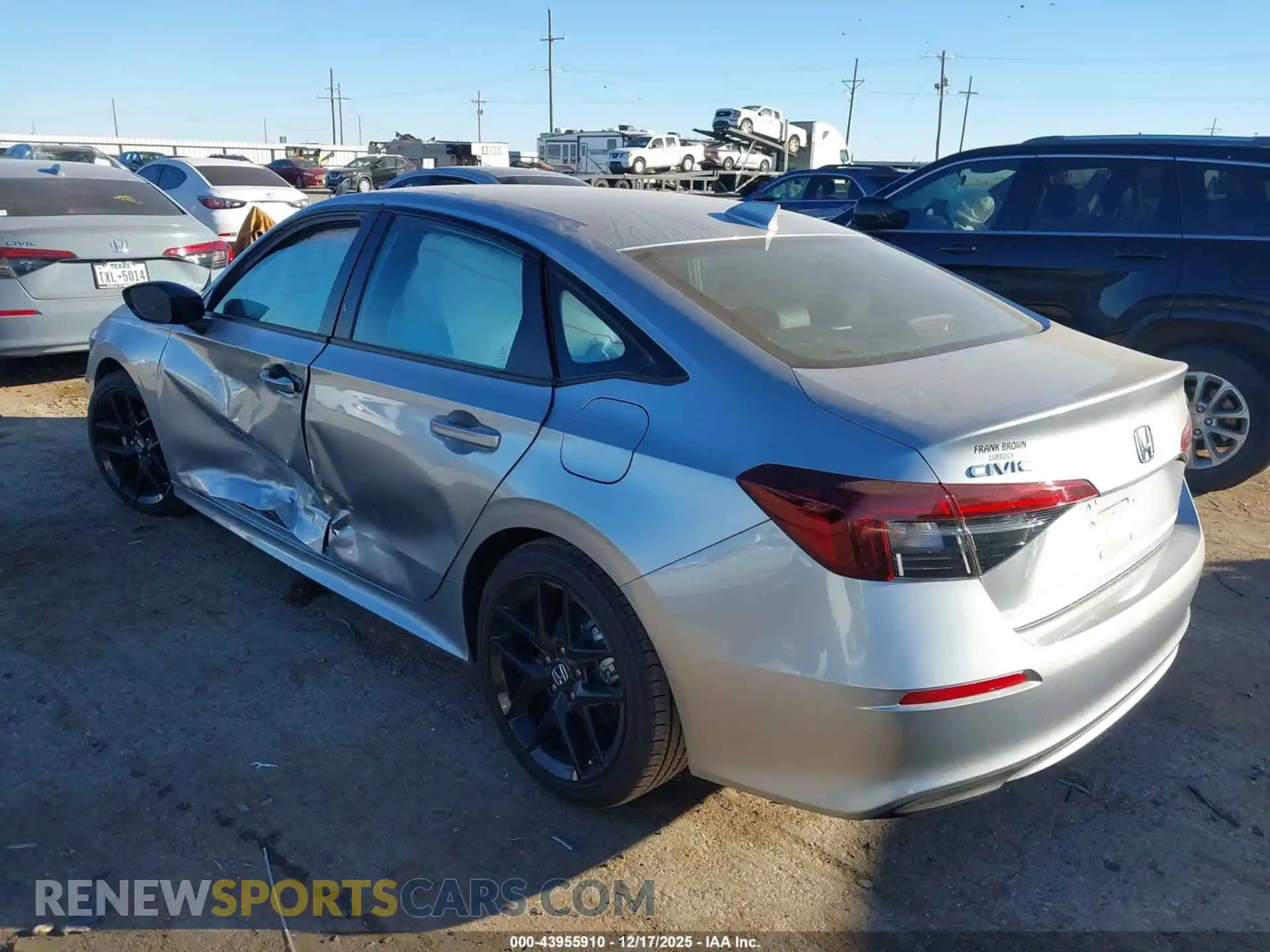 3 fotografías del automóvil dañado 2HGFE2F5XSH595577 HONDA CIVIC 2025