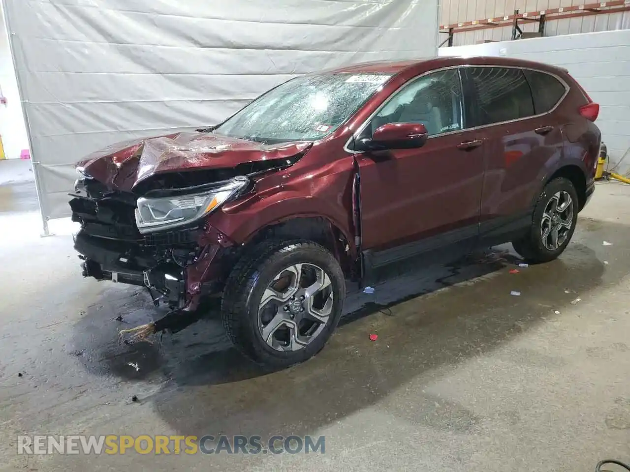 1 Photograph of a damaged car 2HKRW2H52KH606357 HONDA CRV 2019