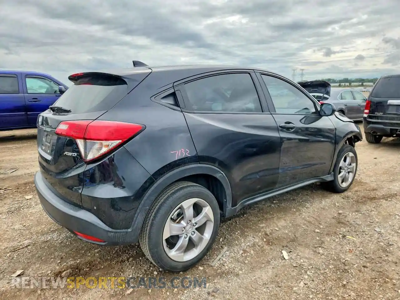 3 fotografías del automóvil dañado 3CZRU6H36NM722780 HONDA HR-V 2022