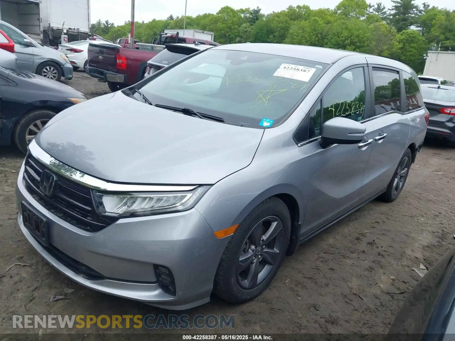 2 fotografías del automóvil dañado 5FNRL6H50MB016840 HONDA ODYSSEY 2021