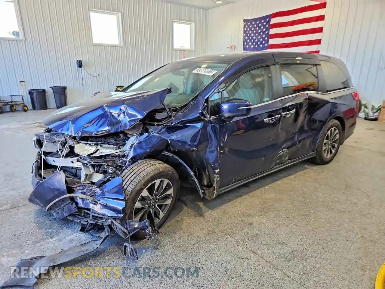 1 Photograph of a damaged car 5FNRL6H70MB042985 HONDA ODYSSEY 2021