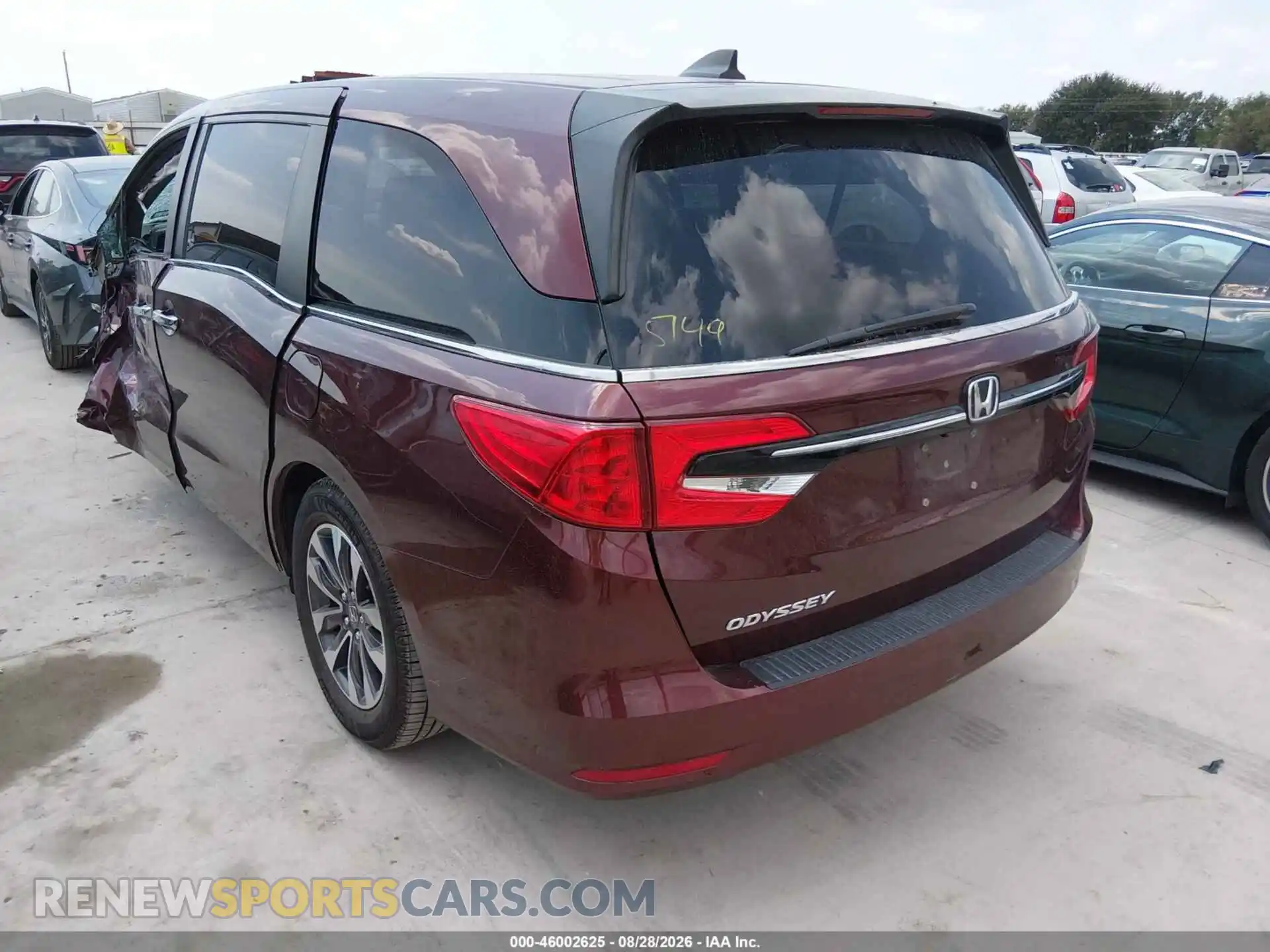 3 fotografías del automóvil dañado 5FNRL6H7XMB005149 HONDA ODYSSEY 2021