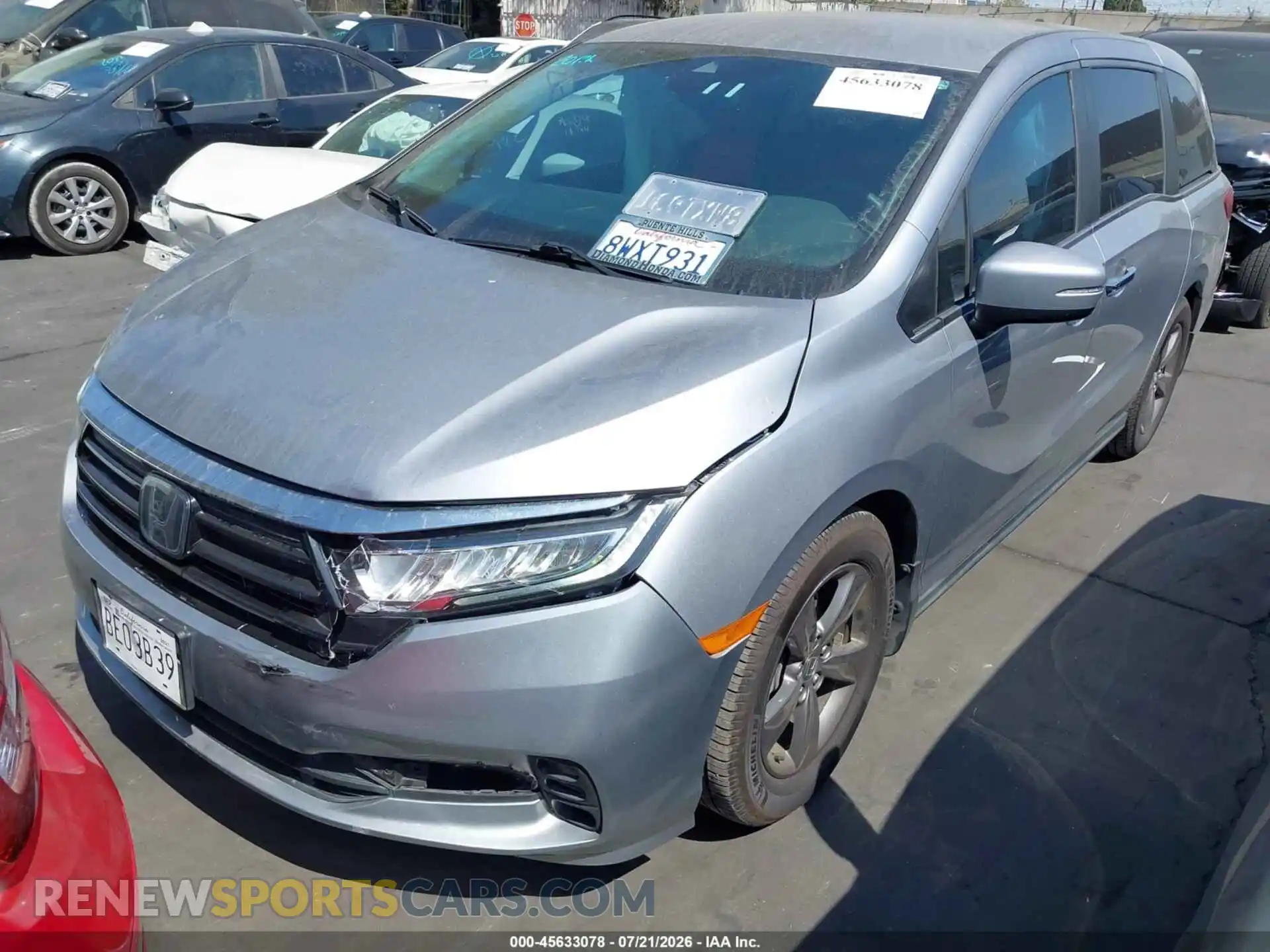 2 Фотография поврежденного автомобиля 5FNRL6H54NB017393 HONDA ODYSSEY 2022