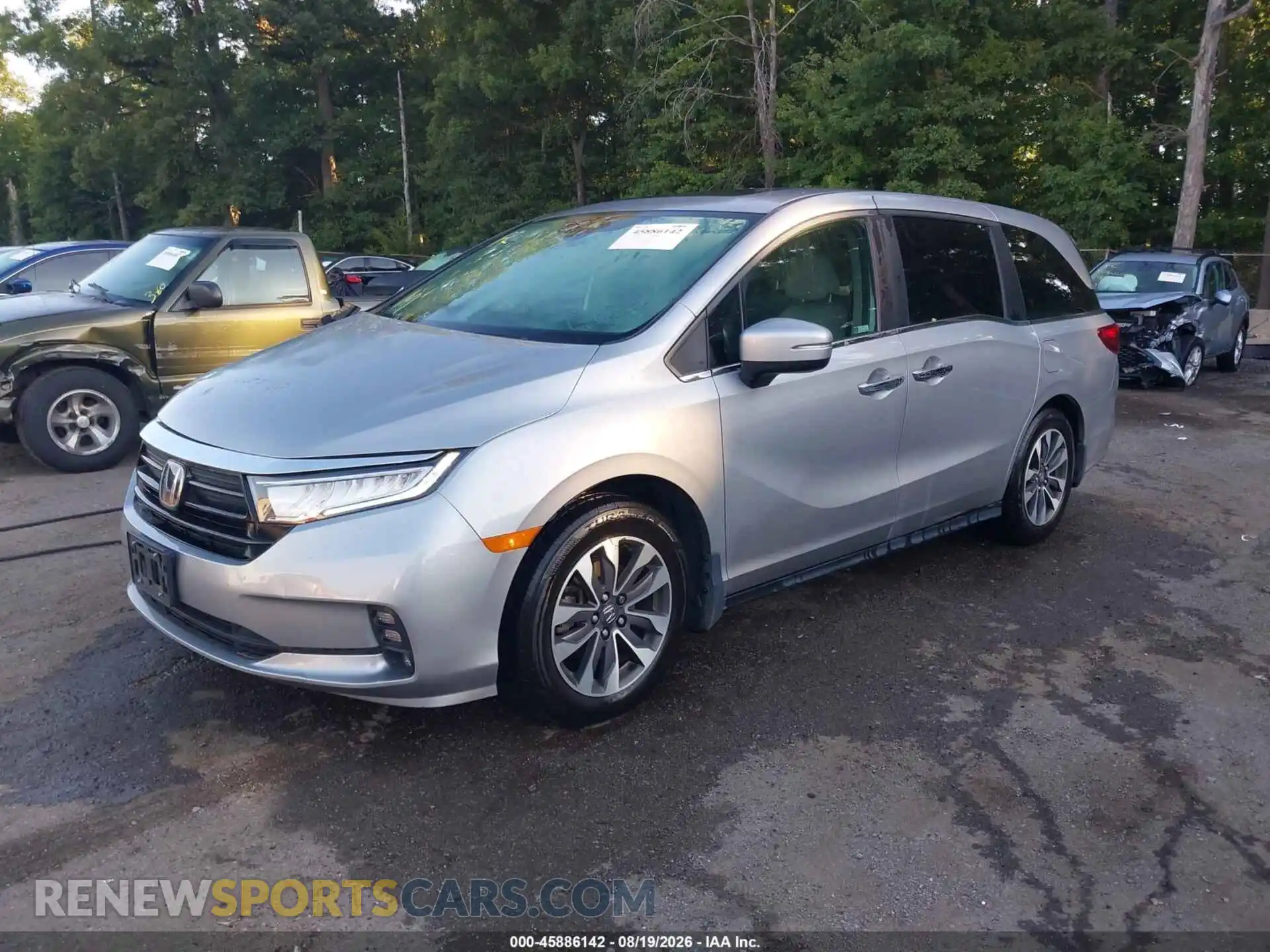2 fotografías del automóvil dañado 5FNRL6H75NB047083 HONDA ODYSSEY 2022