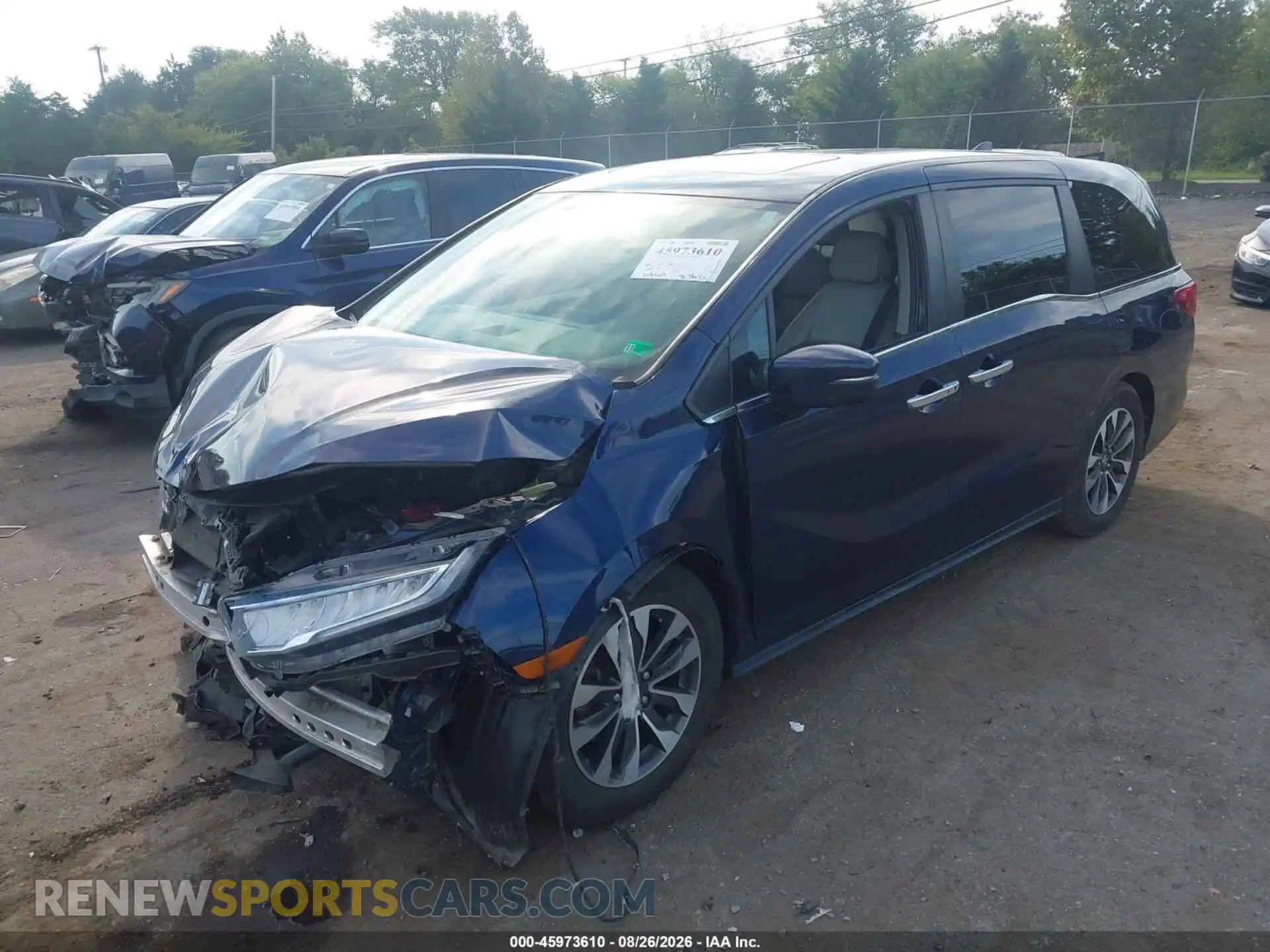 2 fotografías del automóvil dañado 5FNRL6H79NB034286 HONDA ODYSSEY 2022