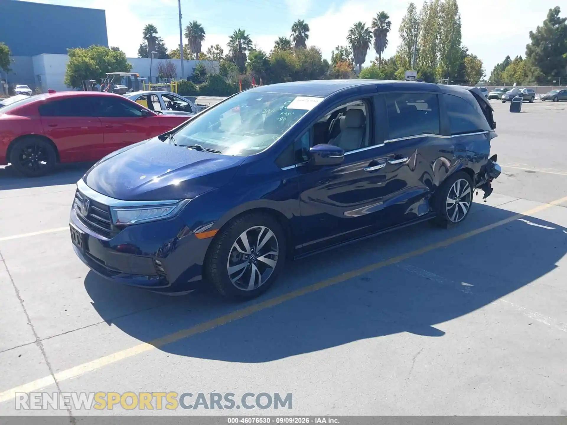 2 fotografías del automóvil dañado 5FNRL6H83NB025625 HONDA ODYSSEY 2022