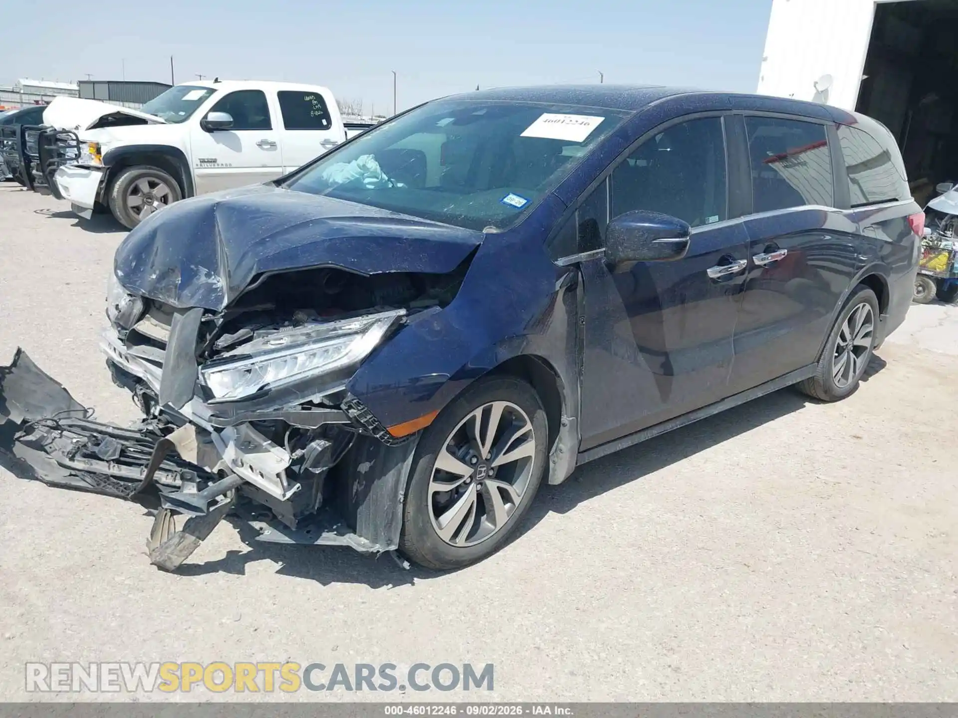 2 fotografías del automóvil dañado 5FNRL6H88NB013602 HONDA ODYSSEY 2022