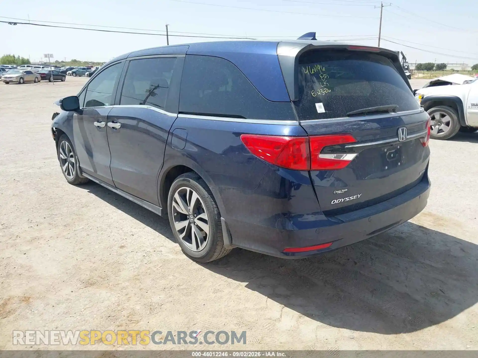 3 fotografías del automóvil dañado 5FNRL6H88NB013602 HONDA ODYSSEY 2022