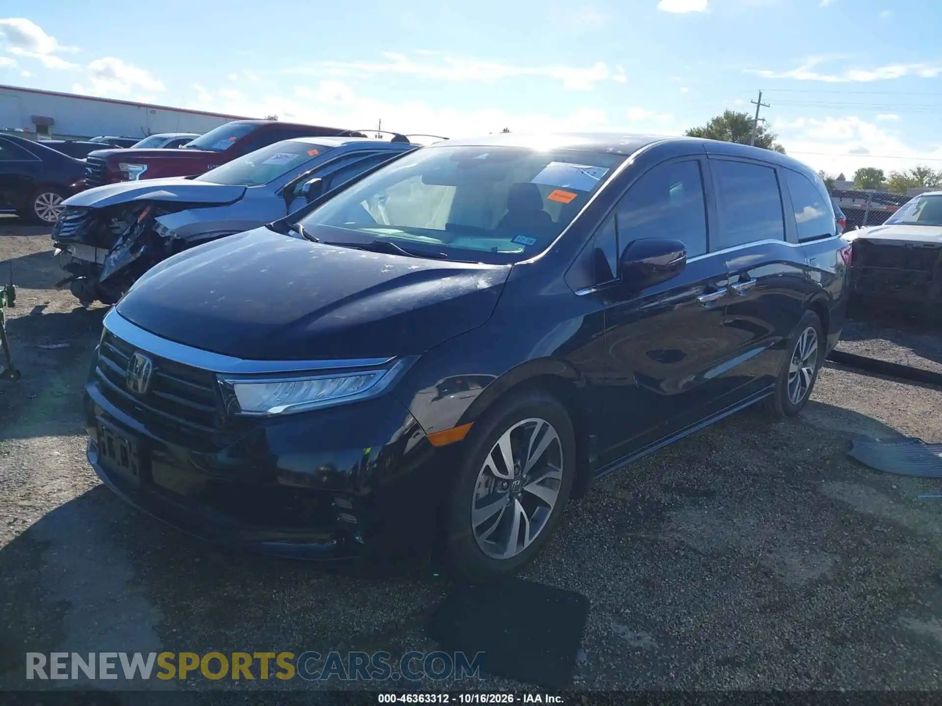 2 fotografías del automóvil dañado 5FNRL6H88NB047233 HONDA ODYSSEY 2022