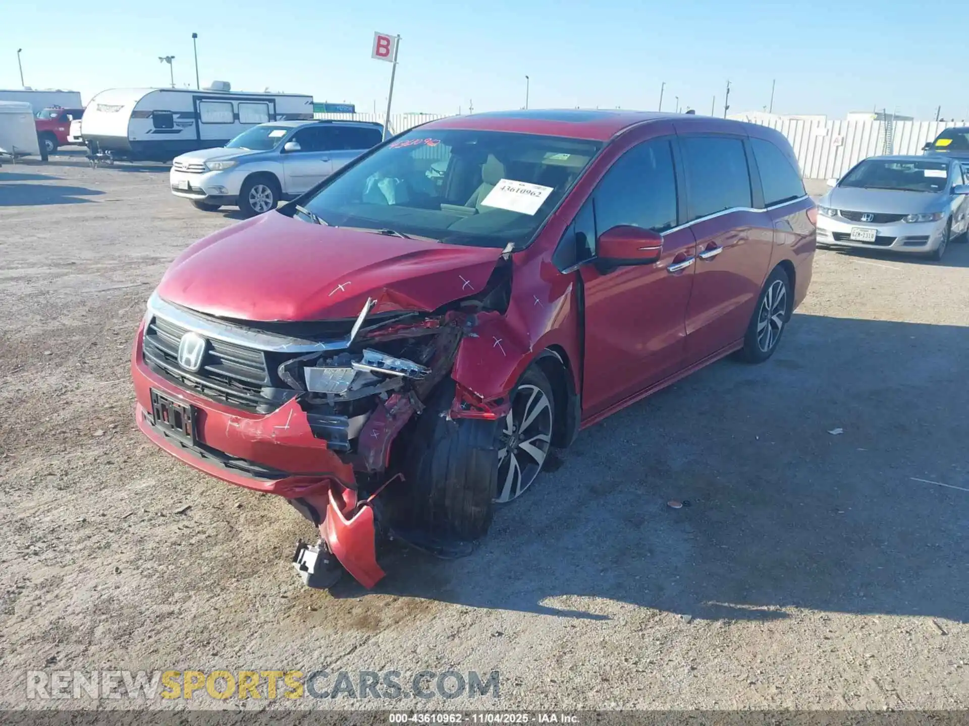 2 Photograph of a damaged car 5FNRL6H89PB061662 HONDA ODYSSEY 2023