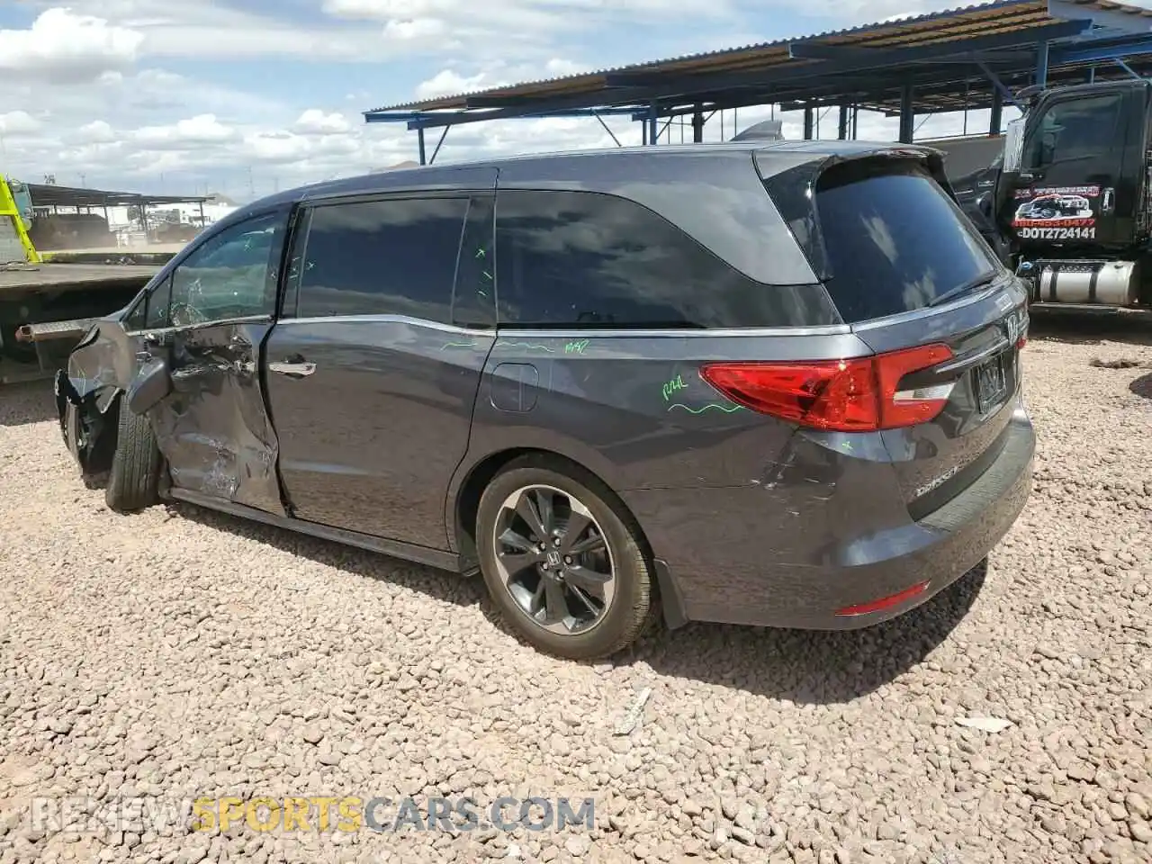 2 fotografías del automóvil dañado 5FNRL6H90PB042667 HONDA ODYSSEY 2023