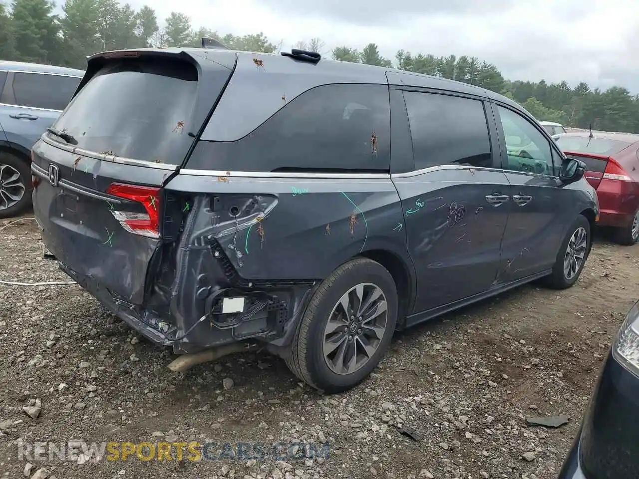3 fotografías del automóvil dañado 5FNRL6H61RB011968 HONDA ODYSSEY 2024