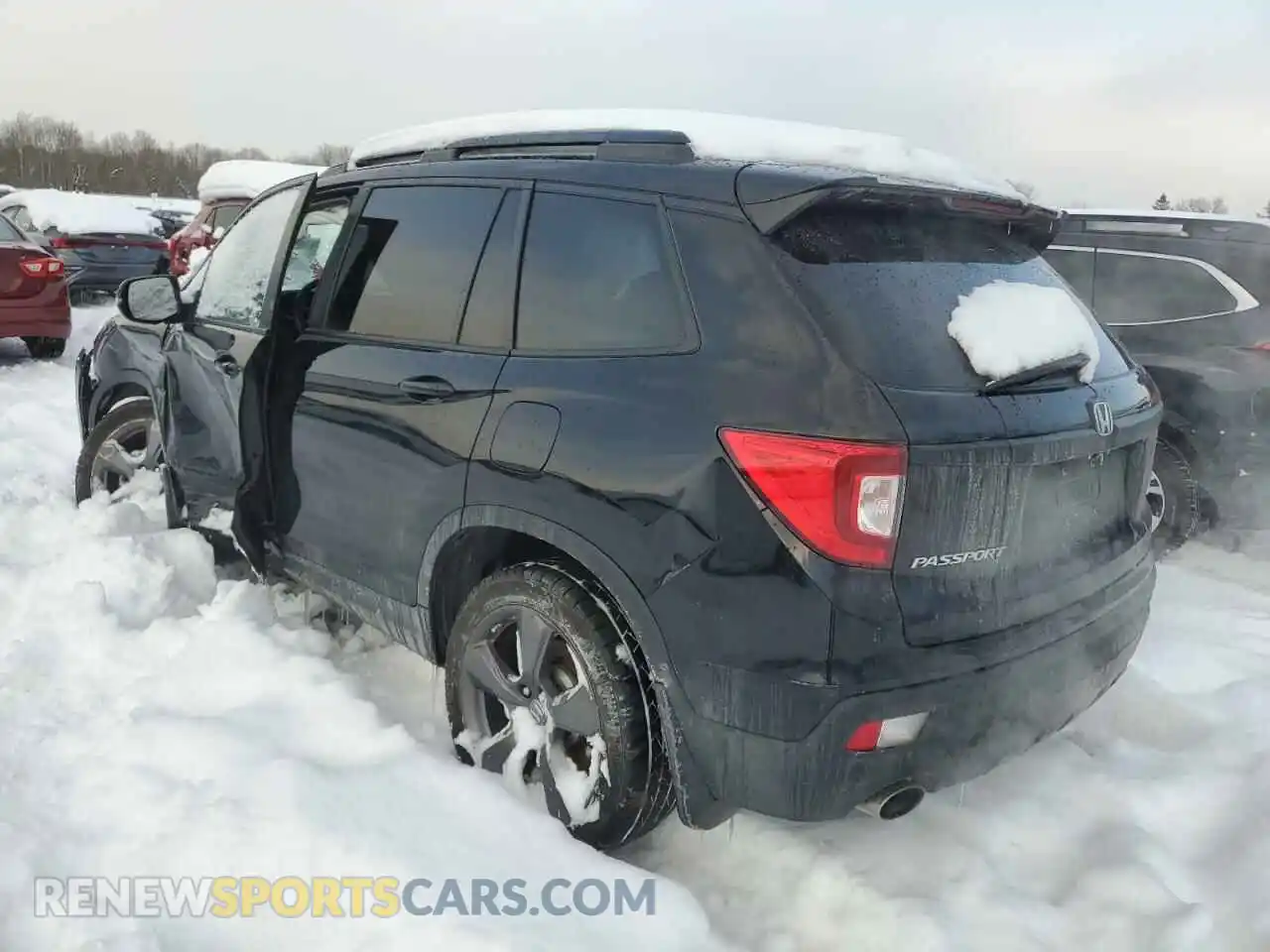 2 fotografías del automóvil dañado 5FNYF8H95MB018665 HONDA PASSPORT 2021
