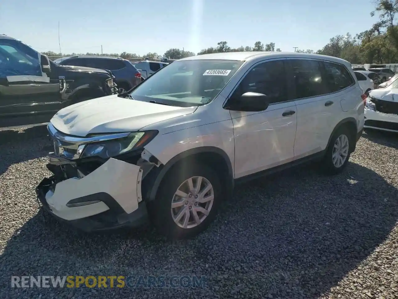 1 Photograph of a damaged car 5FNYF5H12KB006768 HONDA PILOT 2019