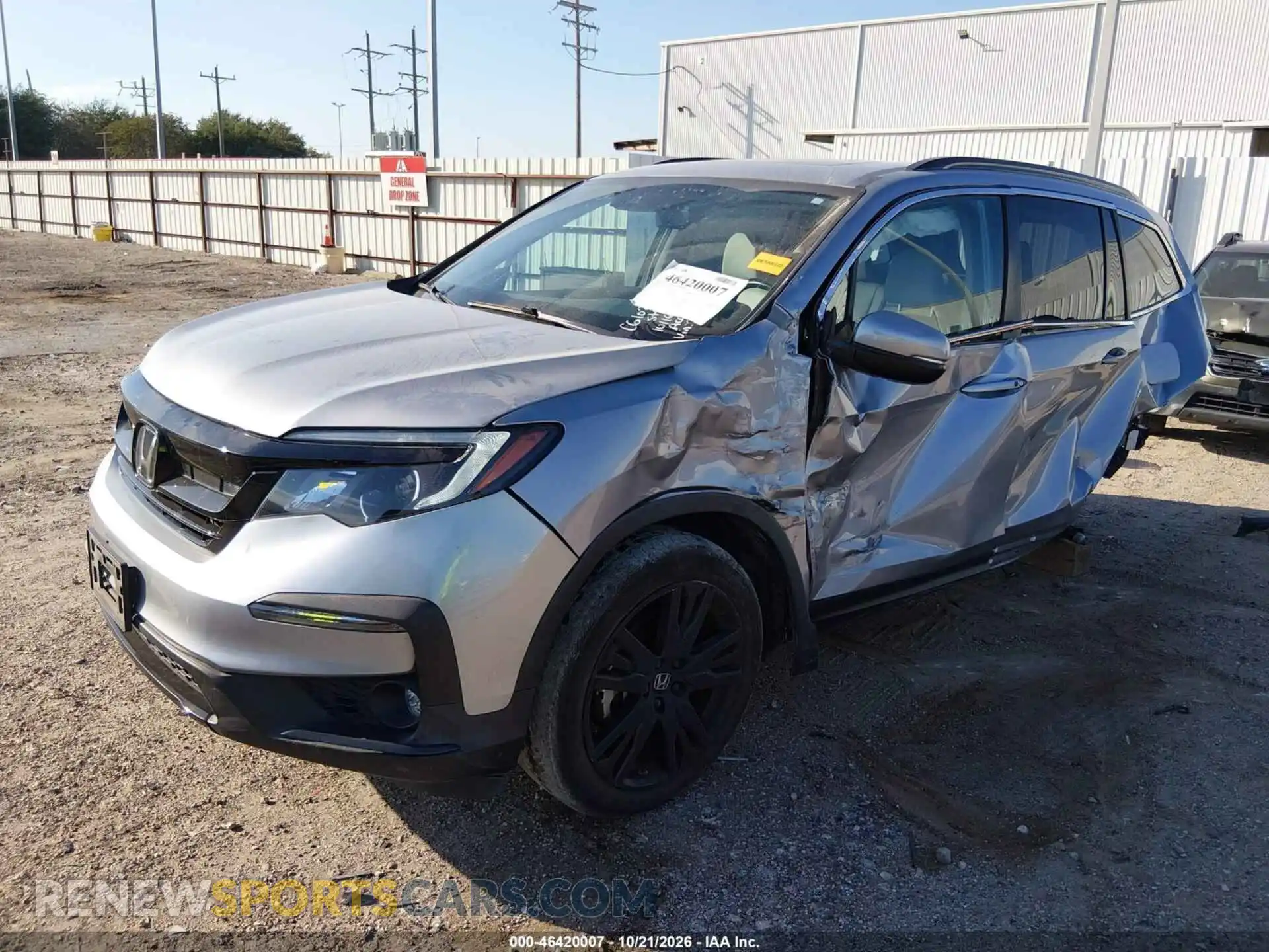 2 Photograph of a damaged car 5FNYF5H25MB022443 HONDA PILOT 2021