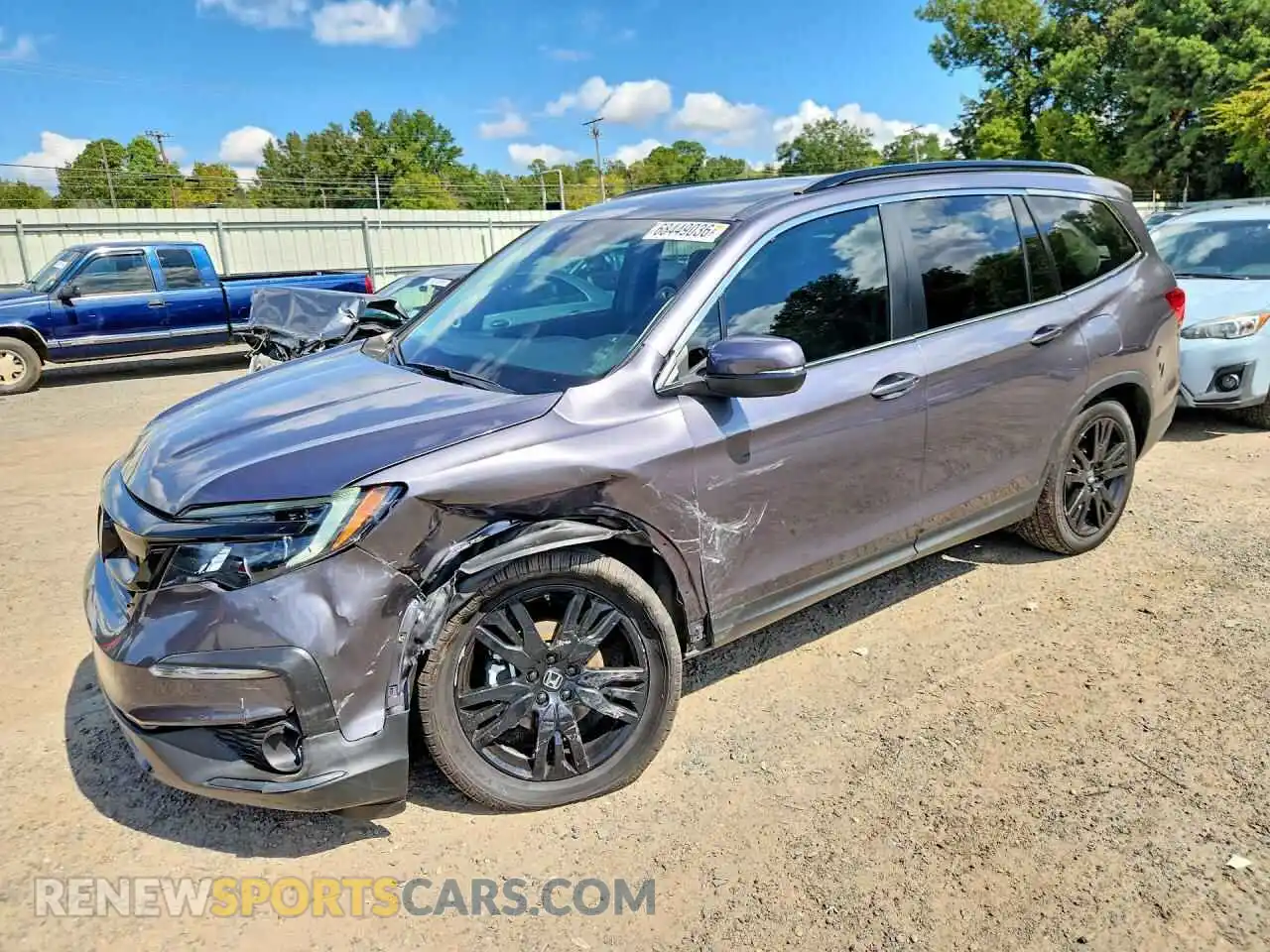 1 Фотография поврежденного автомобиля 5FNYF5H27MB045593 HONDA PILOT 2021