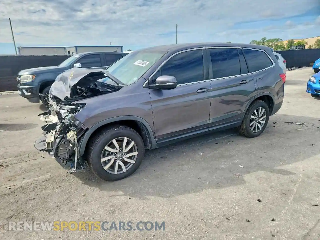 1 Photograph of a damaged car 5FNYF5H39MB027525 HONDA PILOT 2021